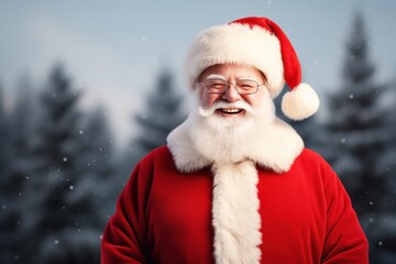 Senior man in santa claus costume, smiling