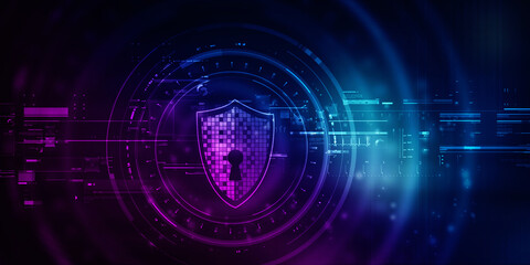 2d illustration Security concept - shield 
