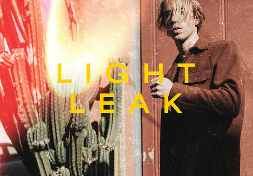 Burn Light Leak Photo Effect Mockup