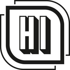 Abstract HI Letter Monogram Logo Design. Initial letters HI logo icon Design. elegant ProfessionaL minimal Vector template. H I Letter icon with black Color. HI logo. H I HI IH
