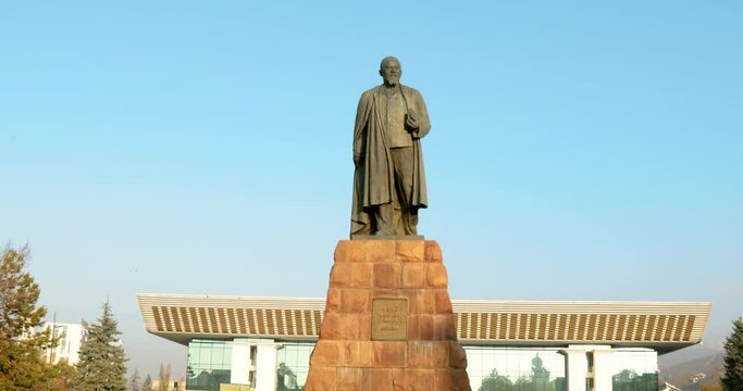 Abai Qunanbaiuly monument in Almaty city Kazakhstan
