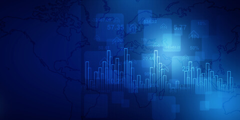 2d rendering Stock market online business concept. business Graph 