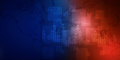 2d rendering Stock market online business concept. business Graph 