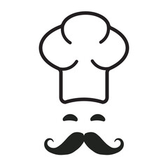 Chef icon. Profesional coking line vector ilustration.