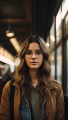 Europe female tomboy with long hair