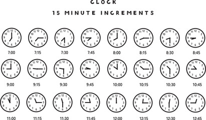 アナログ時計・15分刻み