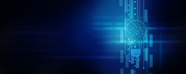 
2d illustration bulb future technology, innovation background, creative idea concept 