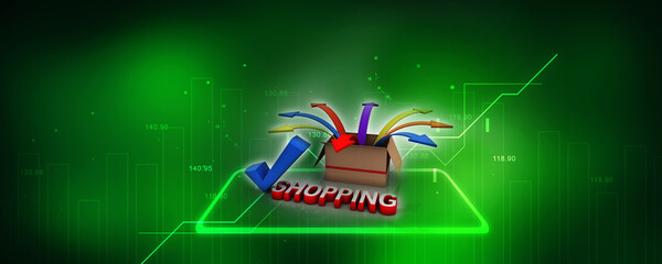 3d illustration internet shopping concept
