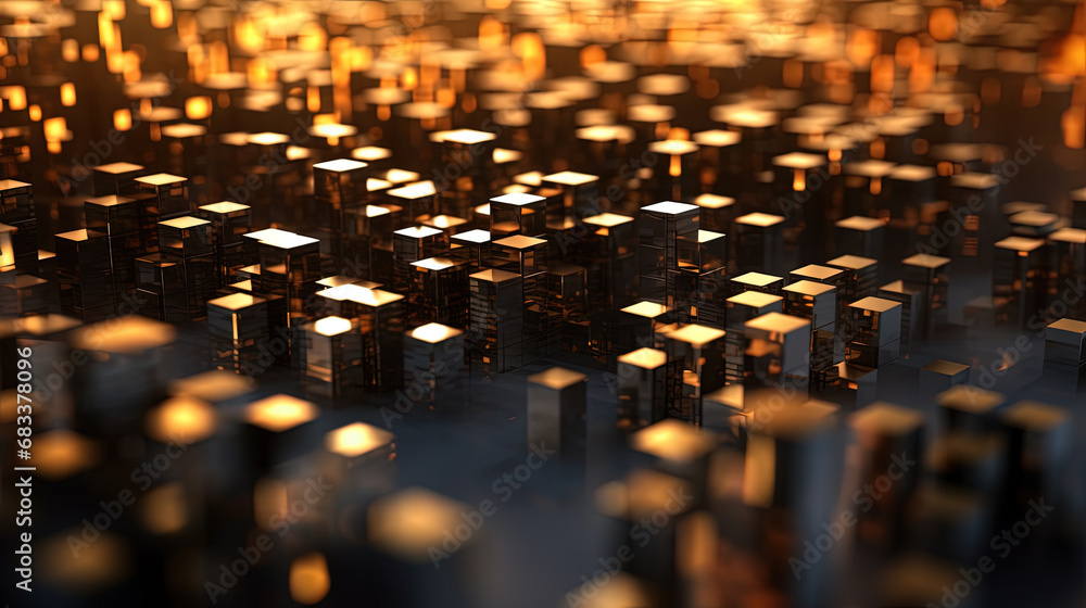 Poster Abstract background with structure of cubes. Colorful cubes texture for technology backdrop.