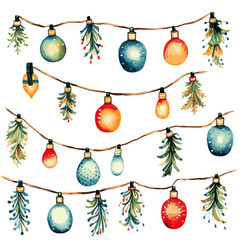 christmas lights on strings vectors 