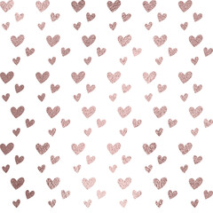 Herz Nahtlosmuster in rosegold, transparenter Hintergrund