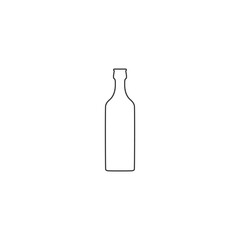 Single flat beer bottle icon isolated on a white background. Vector
