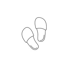 Slippers line icon in modern flat style vector sign