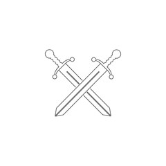 Steel sword vector icon illustration isolated on white background
