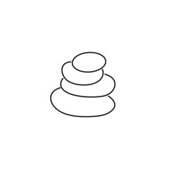 Stones pyramid line icon, balance concept for spa massage, editable stroke vector illustration flat sign