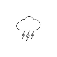 Grey Storm icon isolated on white background. Cloud and lightning sign. Weather icon of storm. Vector Illustration