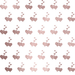 Herz Nahtlosmuster in rosegold, transparenter Hintergrund