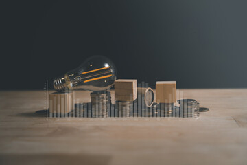 Money on table concept to planing in the office workplace for work progress about investment and...