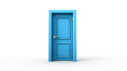 blue door isolated in white background