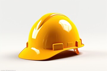 Fototapeta premium yellow helmet isolated