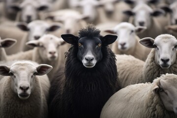 black sheep in the herd of white sheep