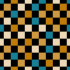 seamless colored pattern of geometric shapes in the form of a chess pattern for prints on fabrics, wallpaper, packaging and for interior decoration