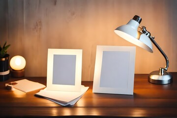 desk lamp and book