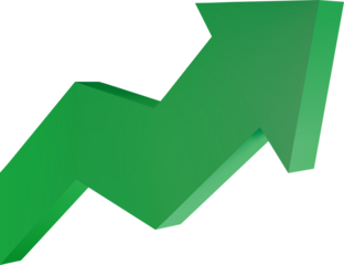 Investment index red down and green growth 3d vector isolated.