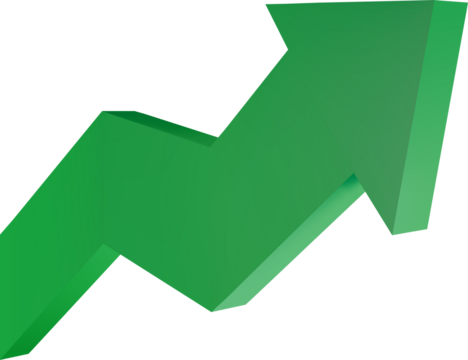 Investment index red down and green growth 3d vector isolated. - Powered by Adobe