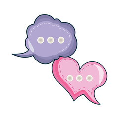 cloud speech bubble with love speech bubble illustration 