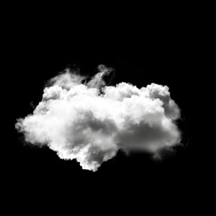 Single cloud isolated over black background, 3D illustration