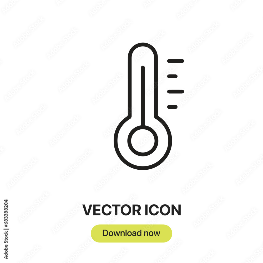 Poster temperature icon vector. linear-style sign for mobile concept and web design. temperature symbol ill