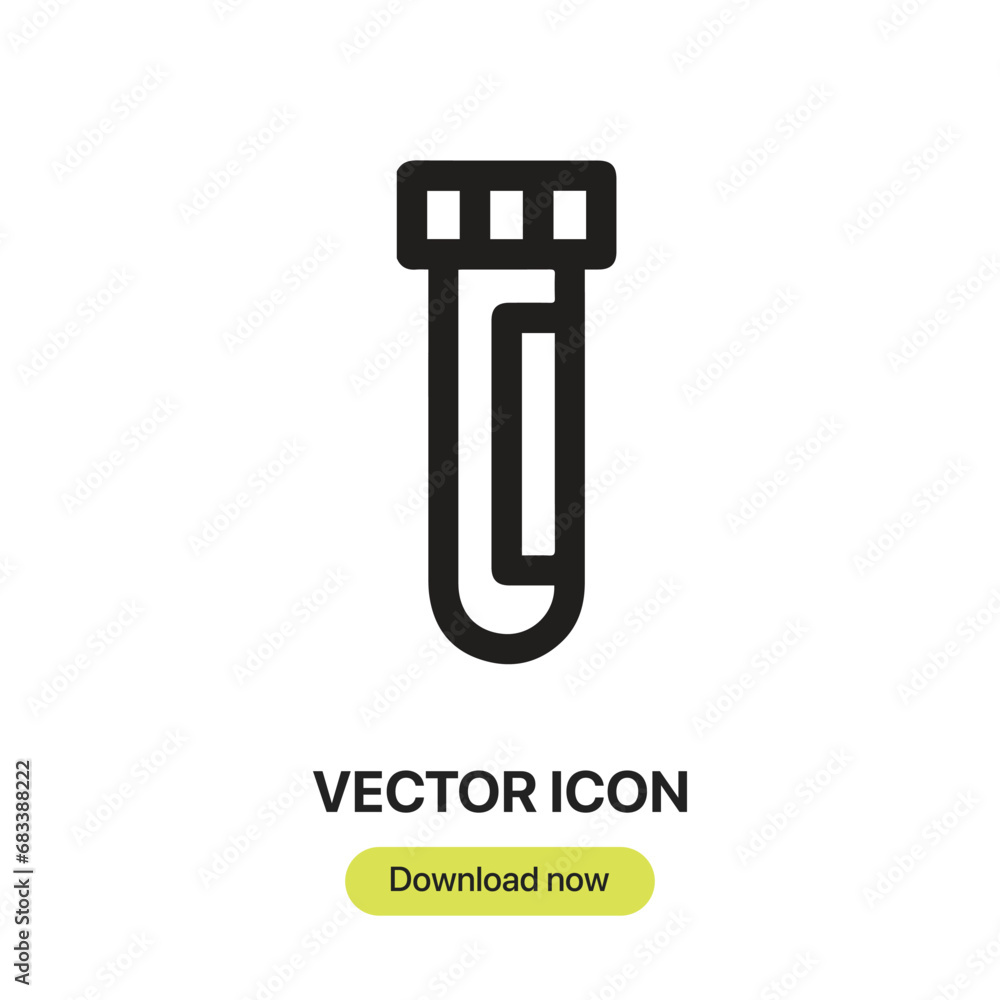 Poster test tube icon vector. linear-style sign for mobile concept and web design. test tube symbol illustr