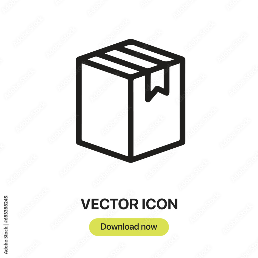 Leinwandbilder Box icon vector. Linear-style sign for mobile concept and web design. Box symbol illustration. Pixel vector graphics - Vector