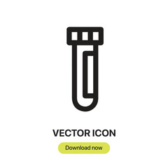 Test Tube icon vector. Linear-style sign for mobile concept and web design. Test Tube symbol illustration. Pixel vector graphics - Vector