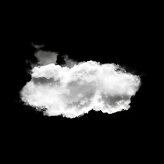 White cloud isolated over black background 3D illustration