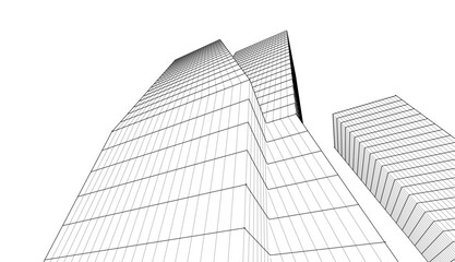 Fototapeta premium Abstract architecture vector 3d illustration