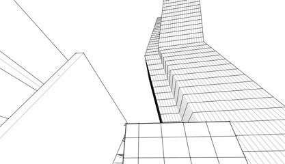 Abstract architecture vector 3d illustration