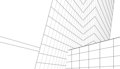 Abstract architecture building vector 3d illustration