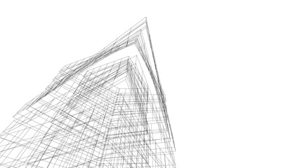 Abstract architecture vector 3d illustration