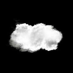 White cloud isolated over black background 3D illustration