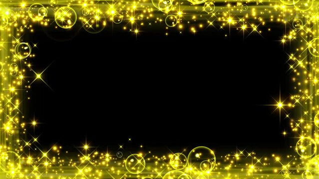 Glitter soap bubble frame effect yellow