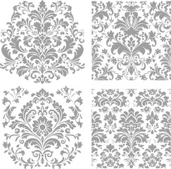 damask set vector