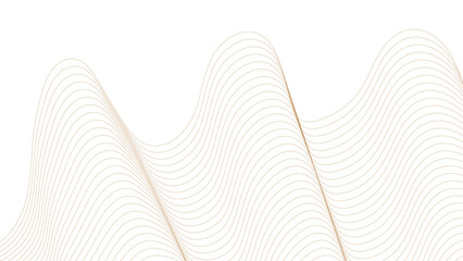 Technology abstract lines gold gradient color on white background. transparent background in concept of luxury, technology, science, music, modern.	