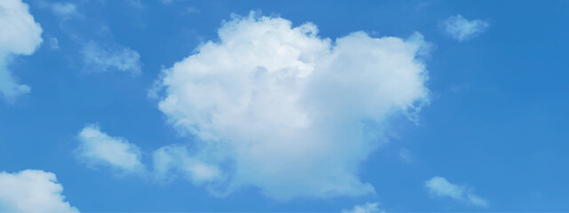 White clouds in blue sky. Soft blue sky. Background with clouds on blue sky. Sky landscape background. Blue Sky vector.