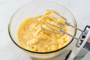 Lemon blueberry bundt cake with powdered sugar dusting