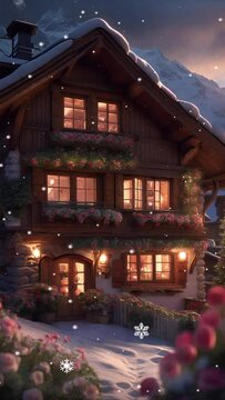 christmas house in the night