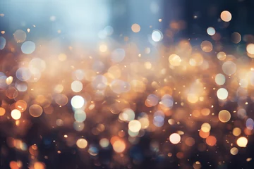 Fotobehang gold and silver bokeh sparkle abstract metallic background  © Ricky