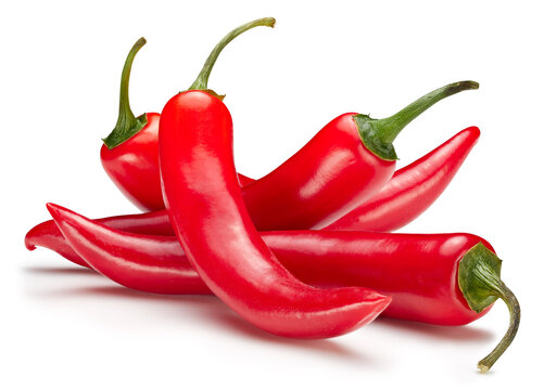 Clipping path isolated hot chili  peppers