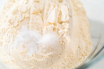 Lemon blueberry bundt cake with powdered sugar dusting
